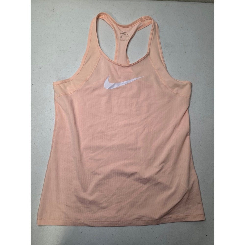 Nike Dri-FIT Womens Racerback Tank Top Peach Orange Small Activewear Workout